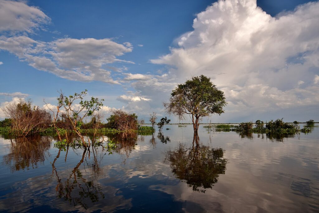 Stilt houses at Kampong Khleang, Siem Reap, Cambodia