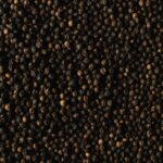 Black peppercorns after drying
