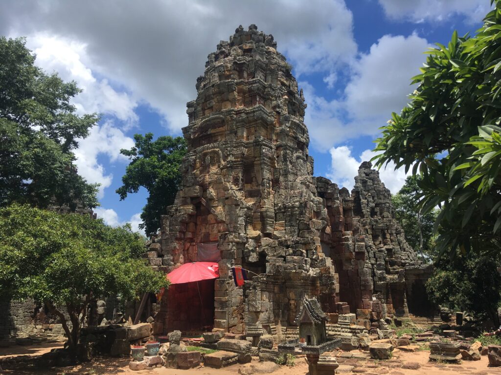 The central sandstone tower of Wat Banan on top of Phnom Banan, Battambang, Cambodia