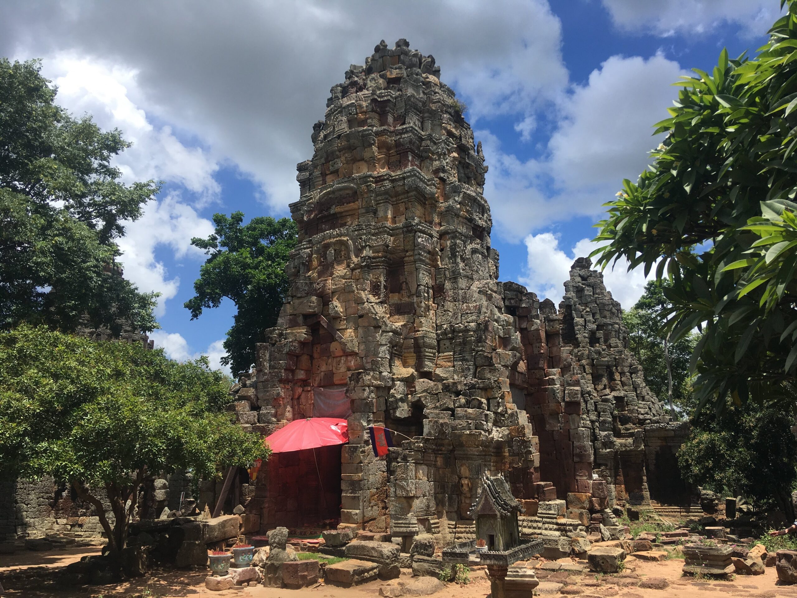 The central sandstone tower of Wat Banan on top of Phnom Banan, Battambang, Cambodia
