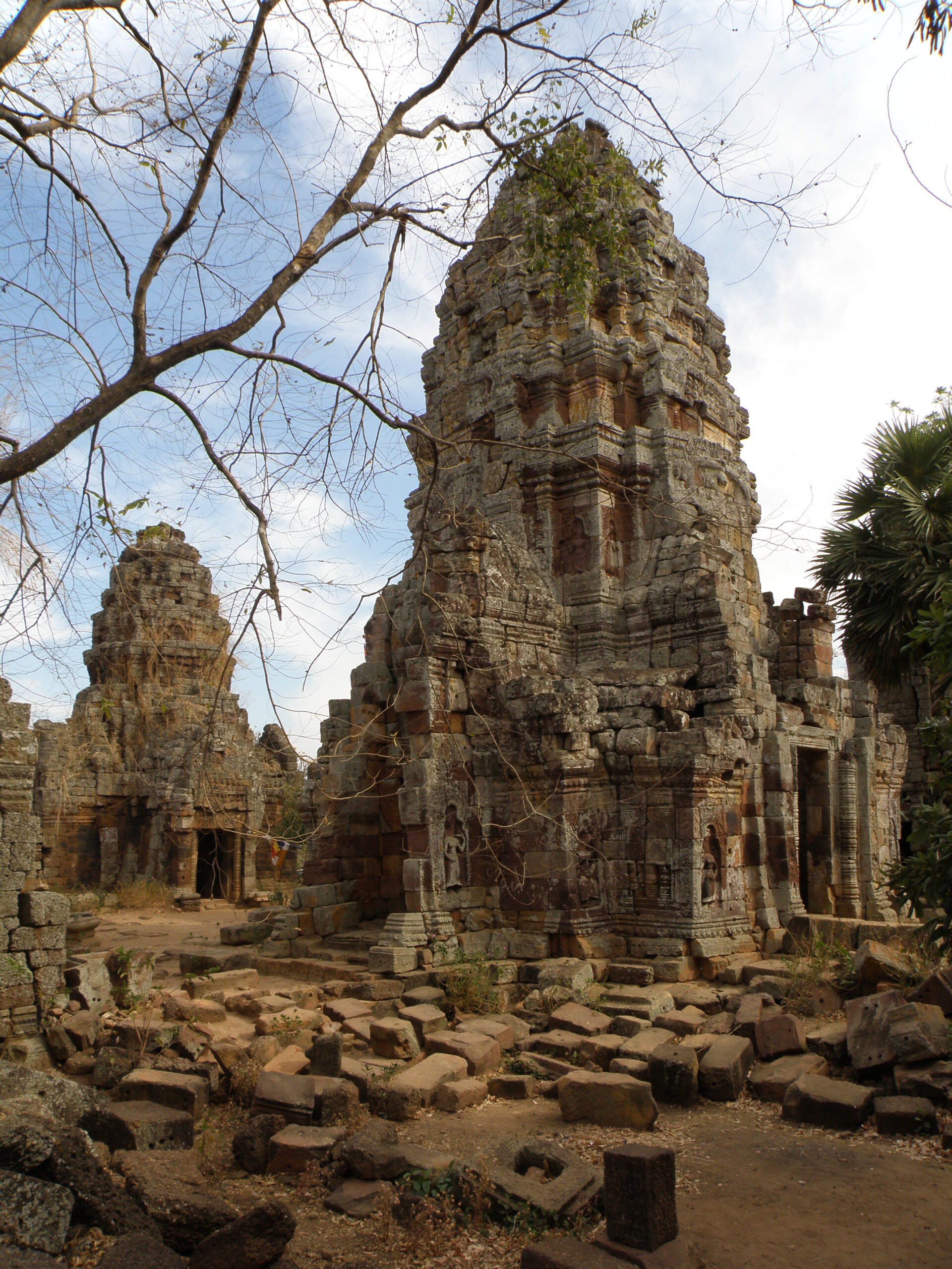 The five Angkorian towers of Wat Banan, Battambang, Cambodia