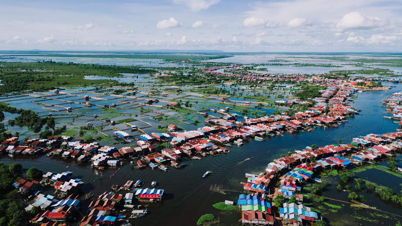 A lake in Cambodia at high water